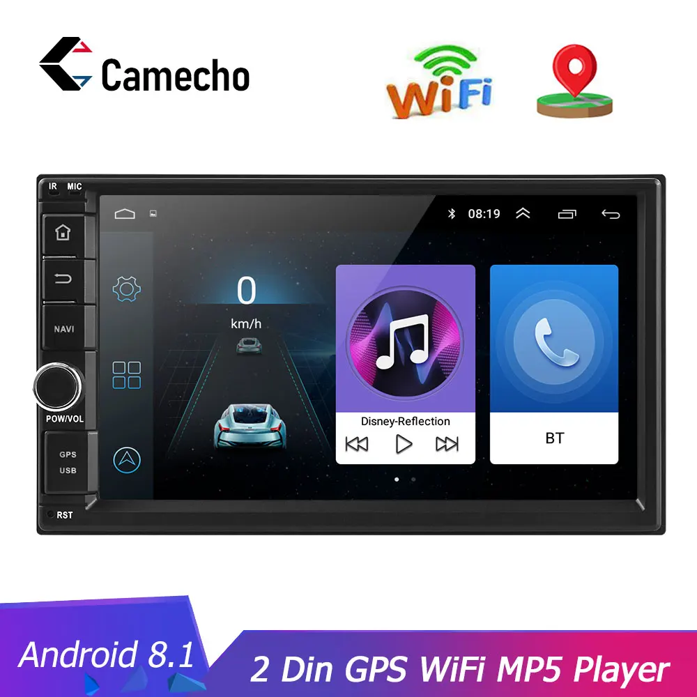Android 8 1 2 Din Автомобильный мультимедийный плеер 7 ''HD сенсорный экран