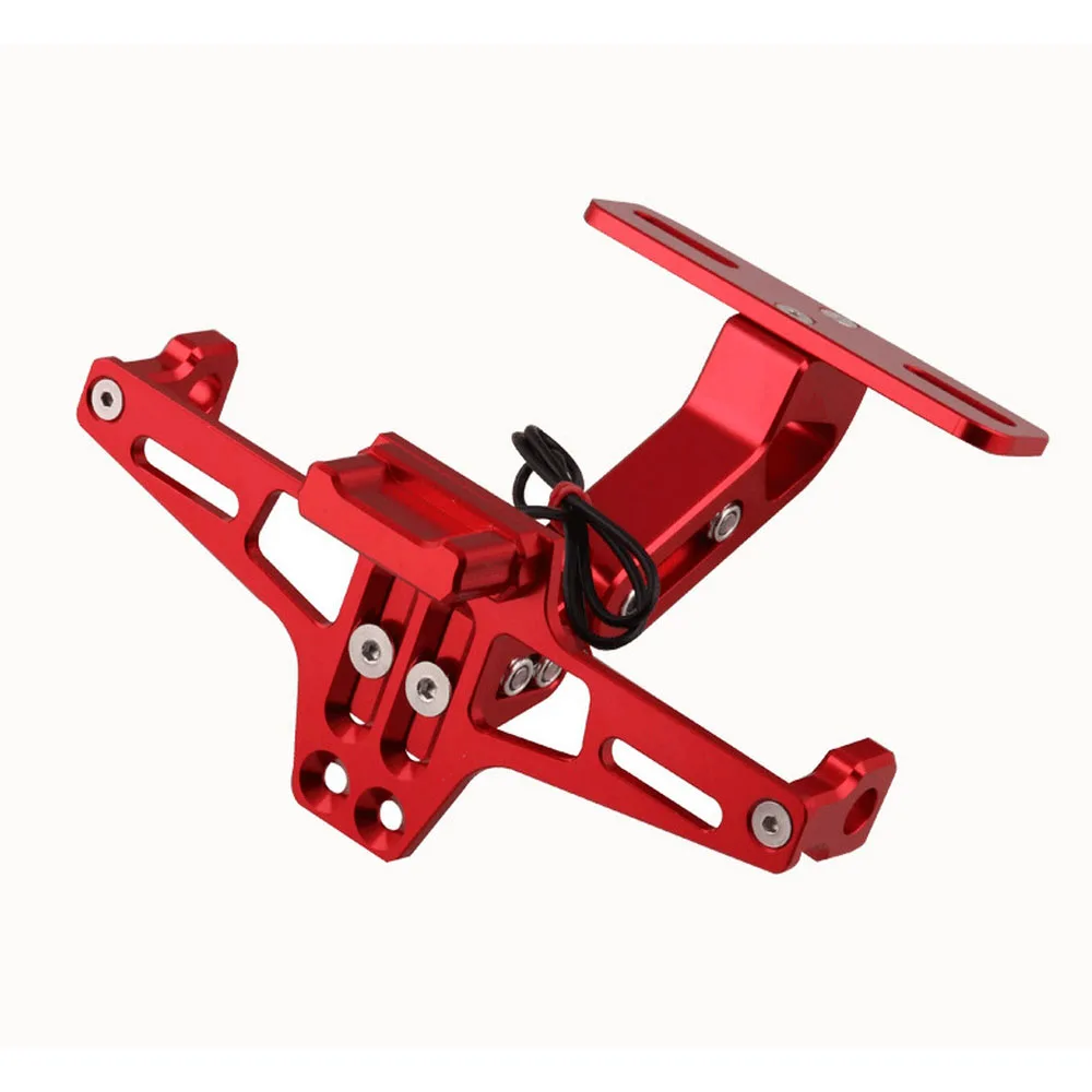 Adjustable Motorcycle License Plate Aluminum Bracket Universal LED Light Frame Telescopic Mount Holder | Автомобили и мотоциклы