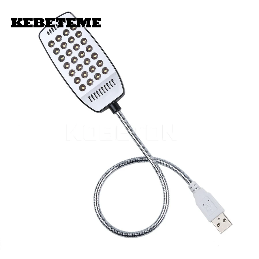 KEBETEME гибкий яркий мини 28 светодиодный USB светильник компьютерная лампа для ноутбука