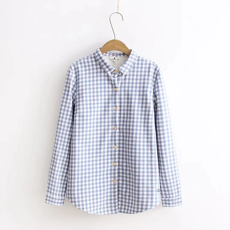 Женская зимняя бархатная Толстая теплая клетчатая блузка рубашка с длинным