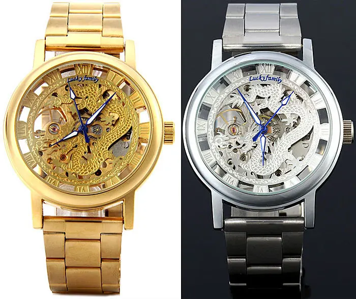 Уникальные аналоговые прозрачные механические часы Phoenix унисекс с вырезами и