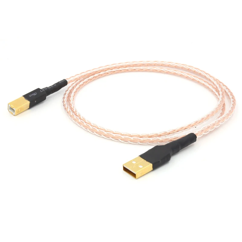 8cu USB медь + серебряный Соединительный кабель с позолоченным золотым соединением аудио цифровой кабель|cable