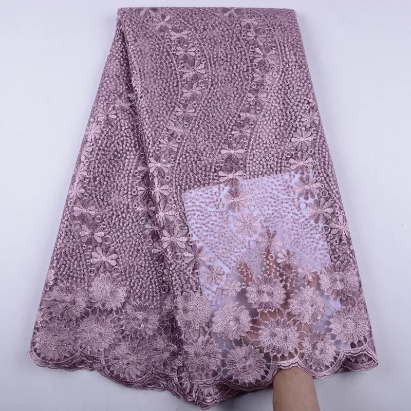 

African Lace Fabric 2019 Hhigh Quality Lace French Mesh Fabric With Stones Nigerian Swiss Lace Fabrics For Bridal Dresses 1476B