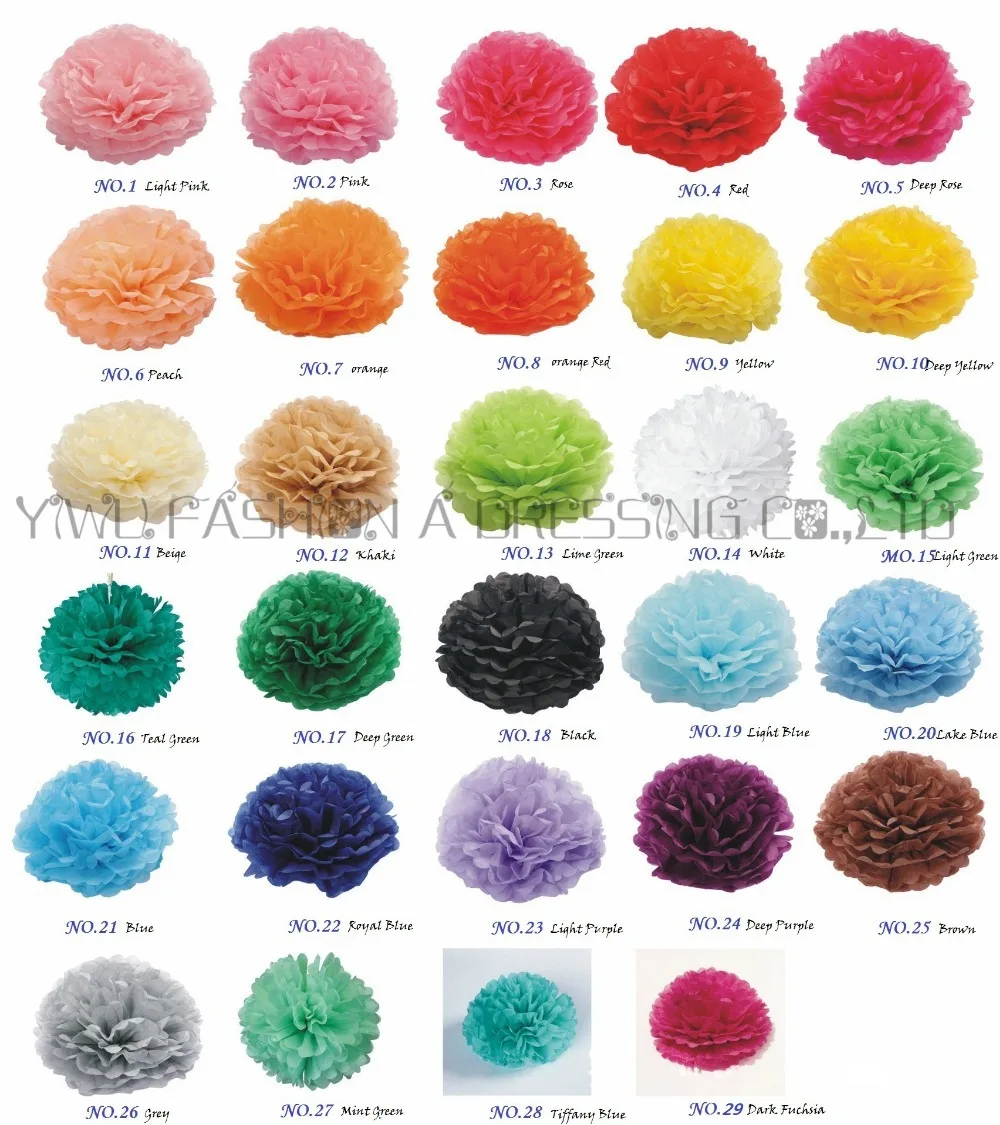 

22pcs/lot Wholesale 6inch&10inch (15cm&25cm) Mixed Paper Pom Poms Handmade Paper Flowers Ball For Wedding & Home Decoration