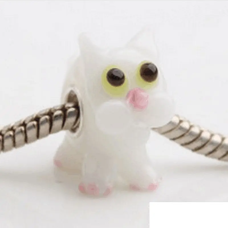 10 шт./лот Модные животные ручная работа лэмпворк стекло большое отверстие бусы с