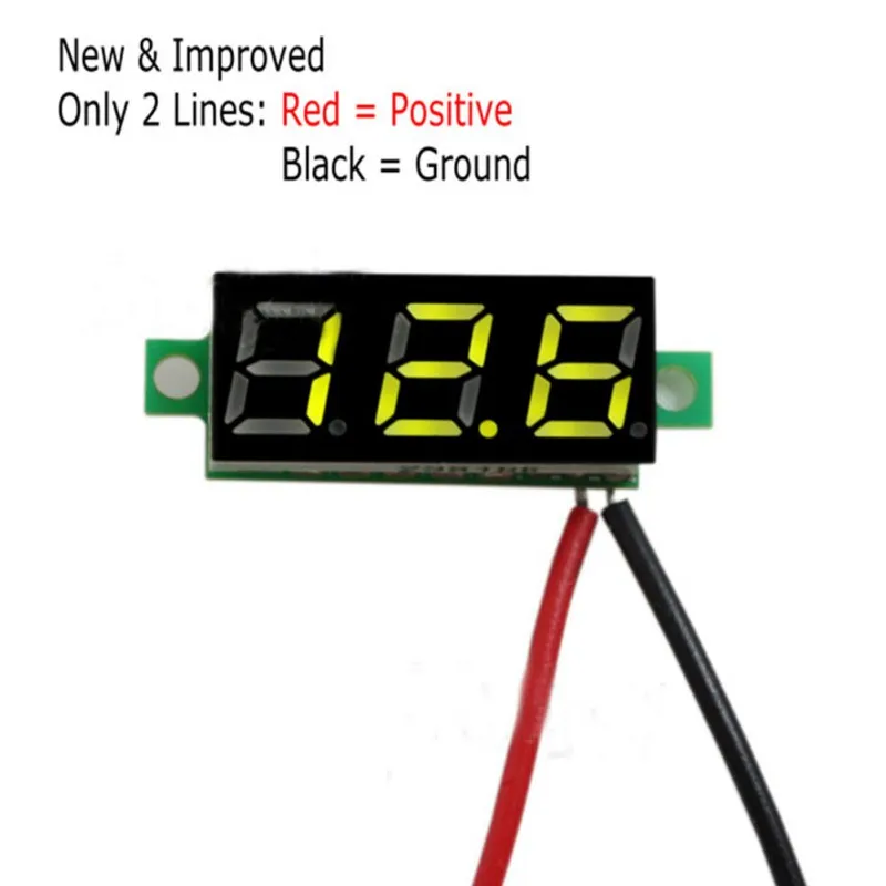 ЖК цифровой вольтметр постоянного тока 0 30 в светодиодный с двумя проводами
