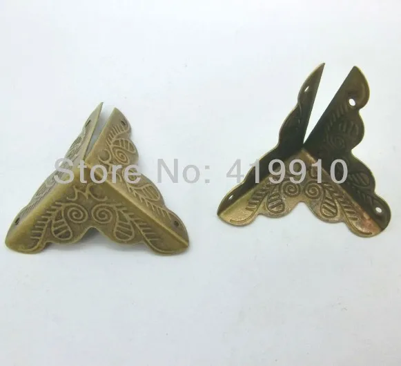 Бесплатная Shipping-50pcs античный бронзовый узор Резные Металлические Угловые