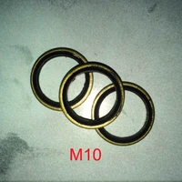 100 pcs metal rubber bonded o ring seal oil drain plug washer gasket fit m10