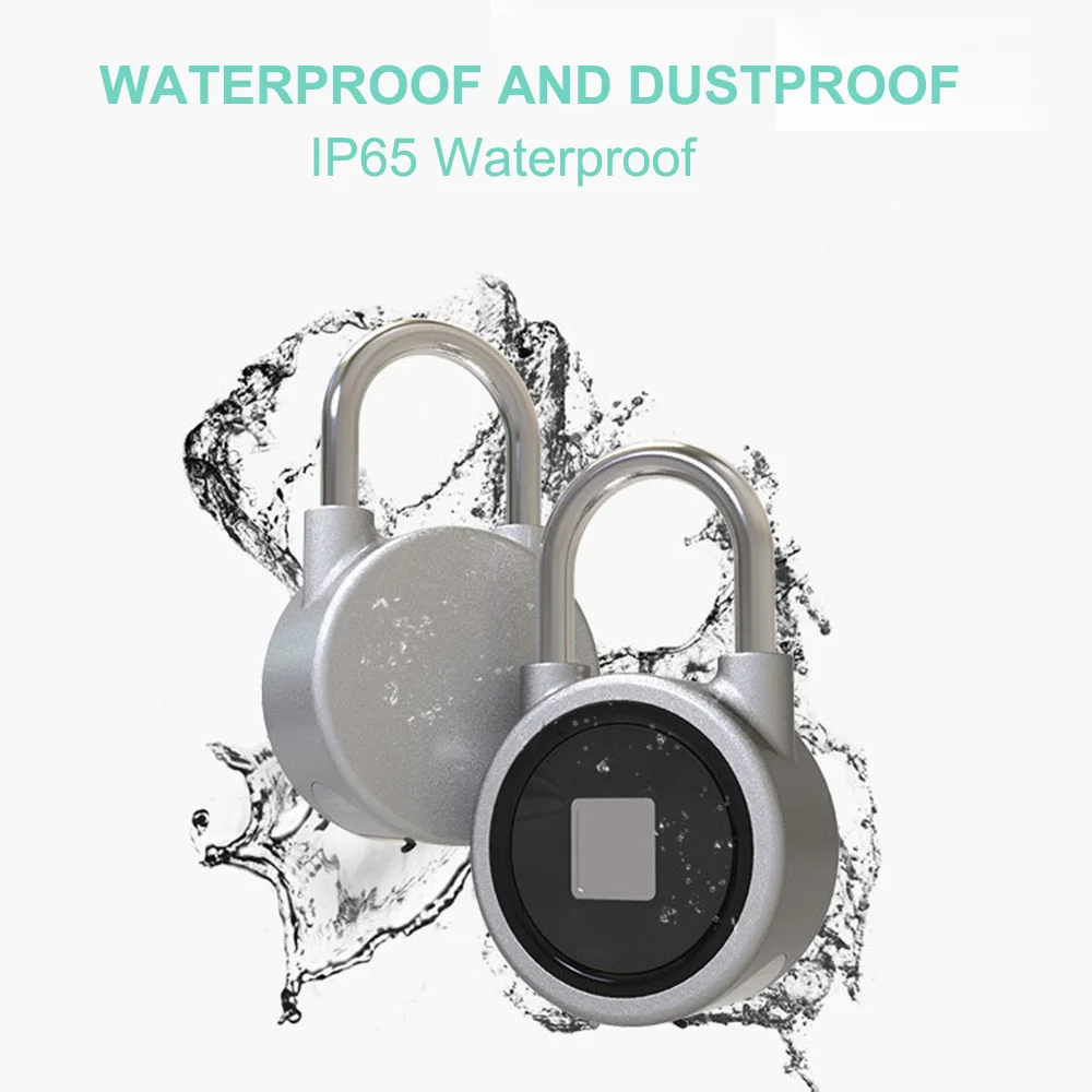 Bluetooth Fingerprint Lock Smart Keyless APP Button Password Waterproof Anti-Theft Padlock Door for Android iOS System | Электроника