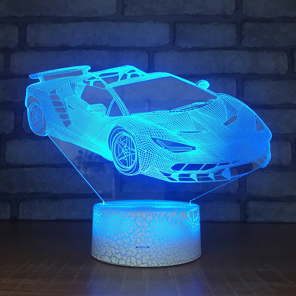 Автомобильная цветная 3d визуальная лампа с эффектом обесцвечивания Прямая