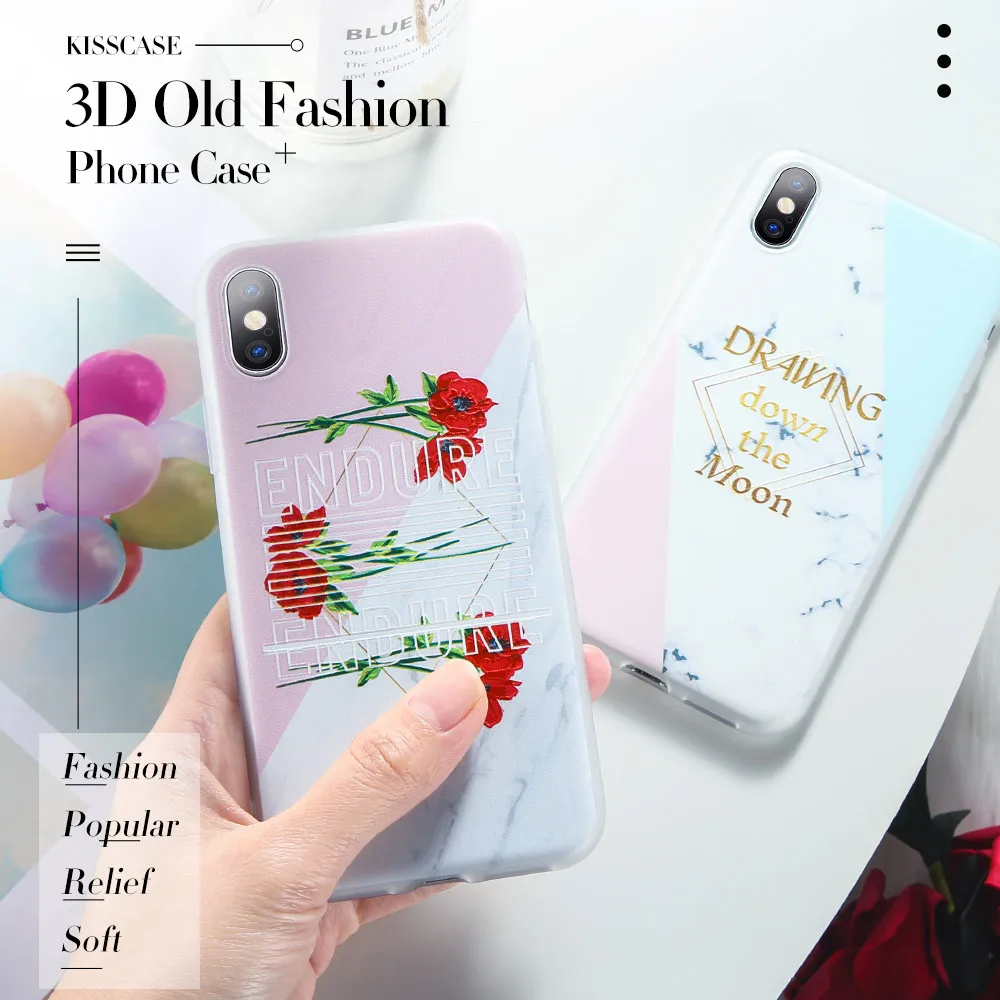 KISSCASE мраморные чехлы для телефонов iPhone 7 8 6s 6 Plus чехол из мягкого ТПУ X XR XS Max 5S SE с