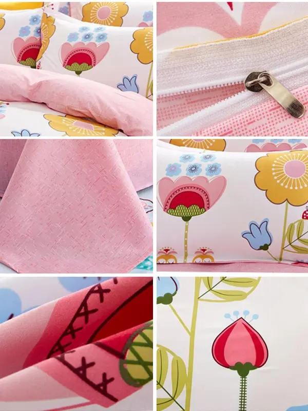 4PCS Cute Yellow Flower Pattern Bedding Set | Дом и сад