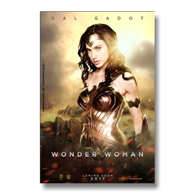 Синий Wonder Woman Супергерои плакат для дома Картина гостиной украшения 32x48 дюймов - Цвет: Синий
