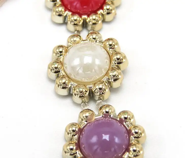 20 ярдов 8 мм полукруглые разноцветные жемчужные бусины с УФ покрытием цепочкой