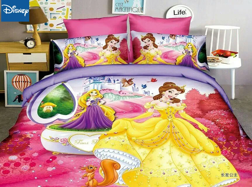 Комплект постельного белья Disney twin size для девочек декор спальни пододеяльники