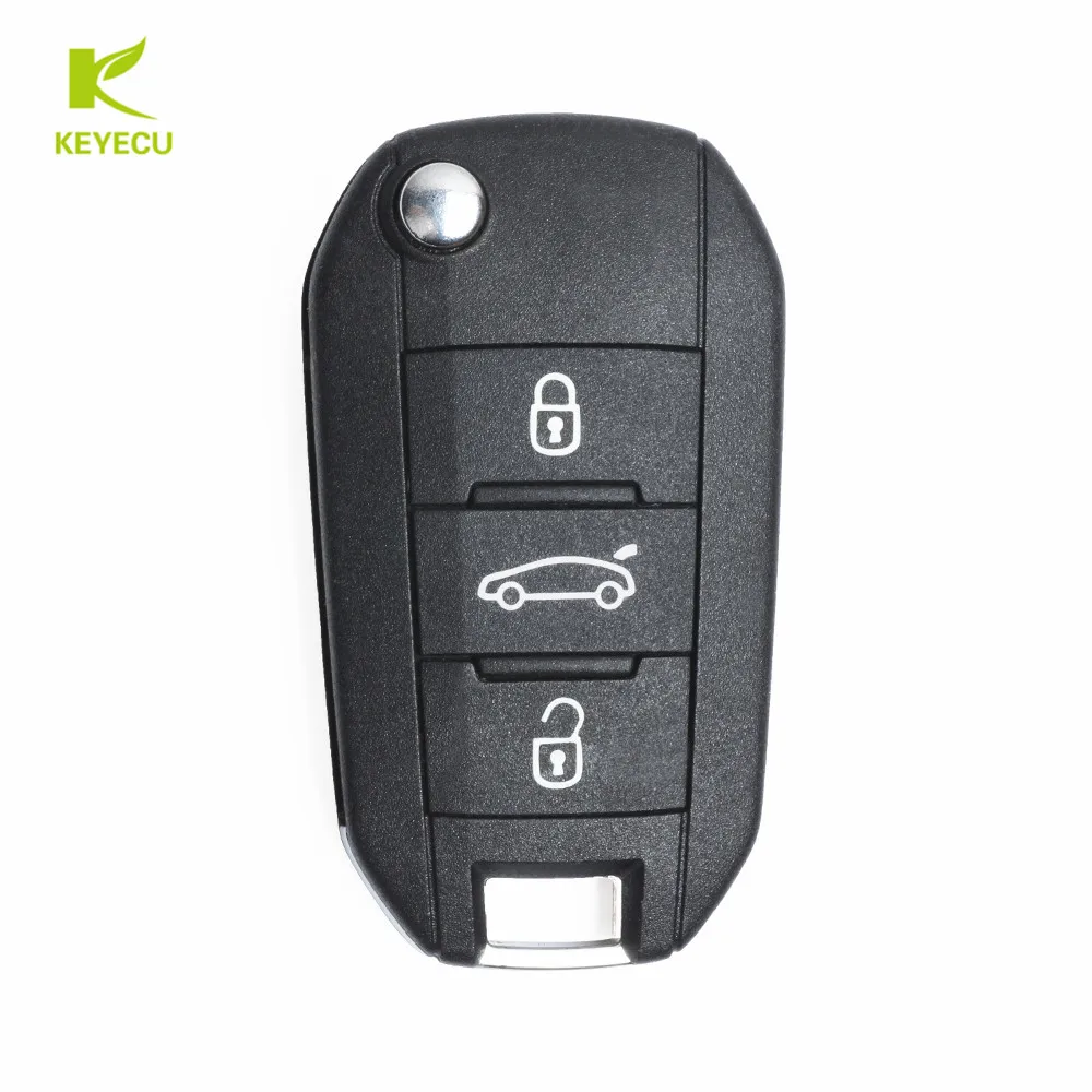 KEYECU 3 кнопки Замена флип дистанционного ключа Fob 433 МГц с чипом ID46 для Peugeot 508 2010 2015