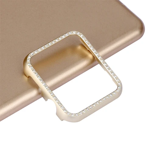 rose gold Алмазный чехол для Apple watch, версии 44 мм/42 м/40 мм/38 мм series 5/4/3/2 наручных часов iwatch, защитная крышка Алюминий сплав Кристальный чехол Аксессуары - Цвет: rose gold