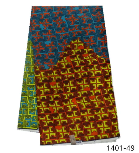 African wax fabric polyester high quality Embroidery real wax african ankara wax prints for dress free shipping 1401-36 - Цвет: 1401-49