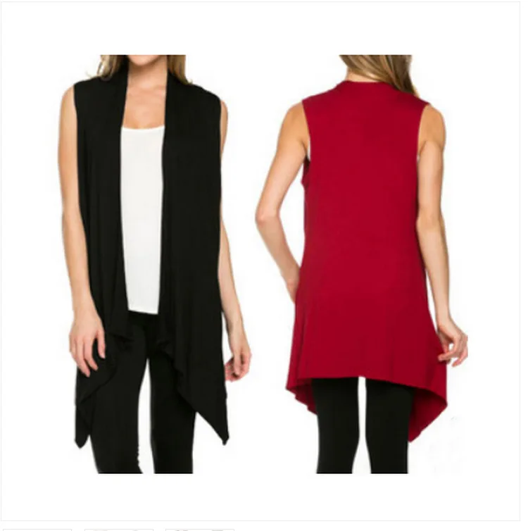 Длинный вязаный кардиган Для женщин Лето 2017 г. жилет без рукавов женские большие