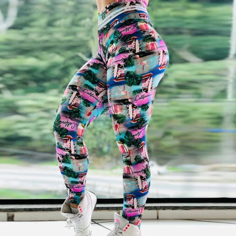

Leggings Summer 2019 New Personal digital 3D Printed Women Sexy Fitness Activewear Elastic Mid Waist Trousers Drop Shipping