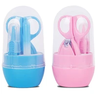4pcs set portable baby nail clipper infant health care kit safety finger trimmer scissors daily grooming care cleaning tools