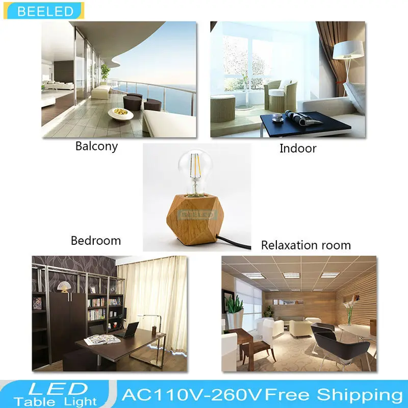 Винтажная деревянная настольная лампа из дубового дерева Современная