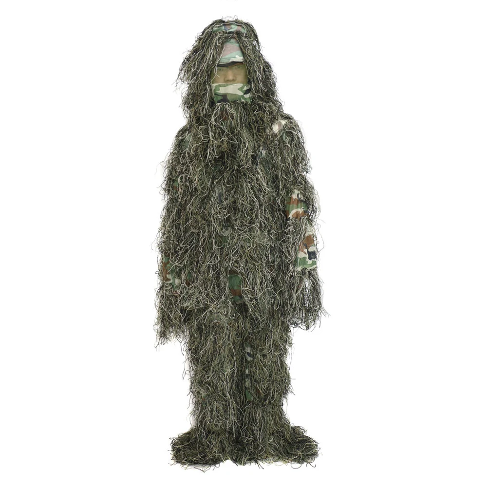 

Лидер продаж, 5 шт., новый Камуфляжный костюм Ghillie, камуфляжный лес, охота 3D