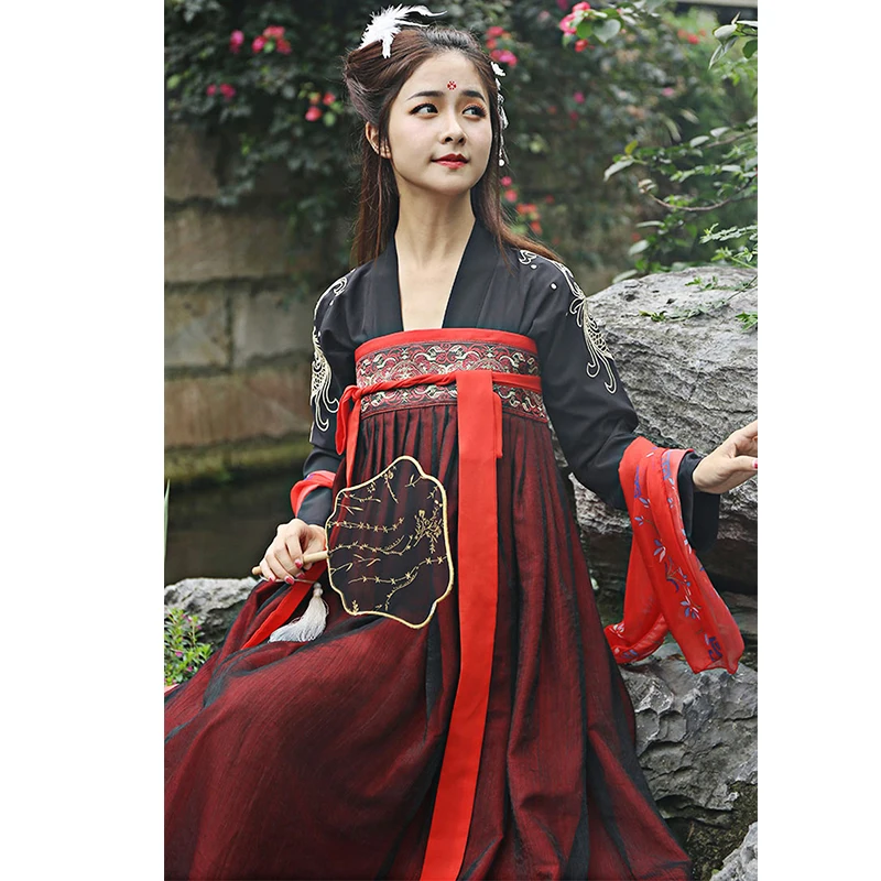 Chinese Hanfu For Women Ancient Folk Dance Costume Stage Festival Outfit Fairy Dress Lady Oriental Performance Clothes DF1018