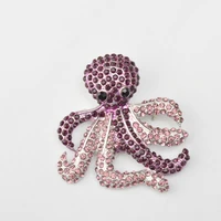 mzc 2019 big purple rhinestone octopus brooch for womens femme suit broches mujer dress broches femininos hijab pins bijoux