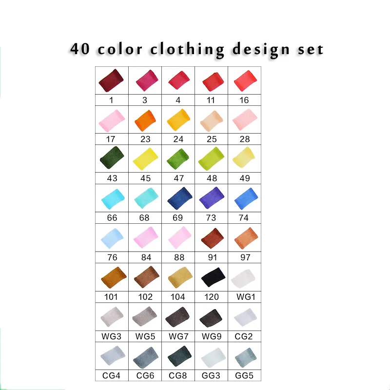 40 clothing Set TouchFIVE маркер для рисования набор ручек 12/30/40/60/80/168 Цвета аниме канцелярские эскиз для рисования акварель кисти ручка(белый маркер для белой доски - Цвет: 40 clothing Set