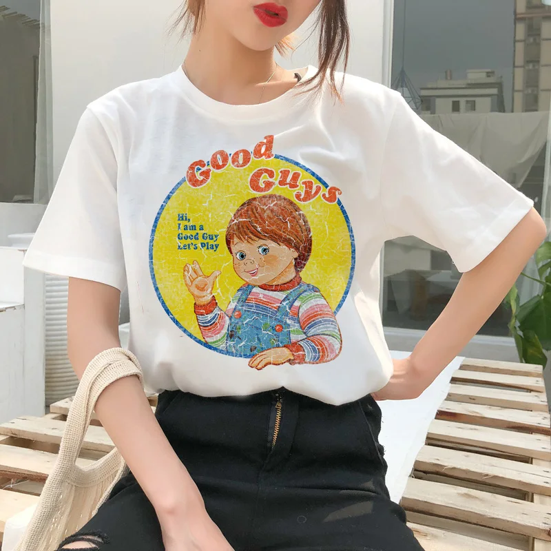 Chucky футболка ужас женский топ уличная футболка ulzzang Футболка Модные женские рубашки femme Футболка Одежда - Цвет: 2491