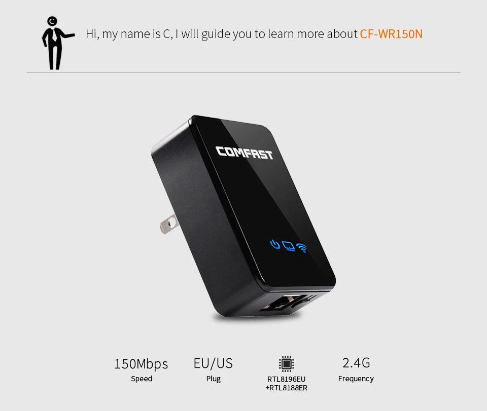 150 Мбит/с мини беспроводной Wi Fi ретранслятор Range Extender усилитель сигнала