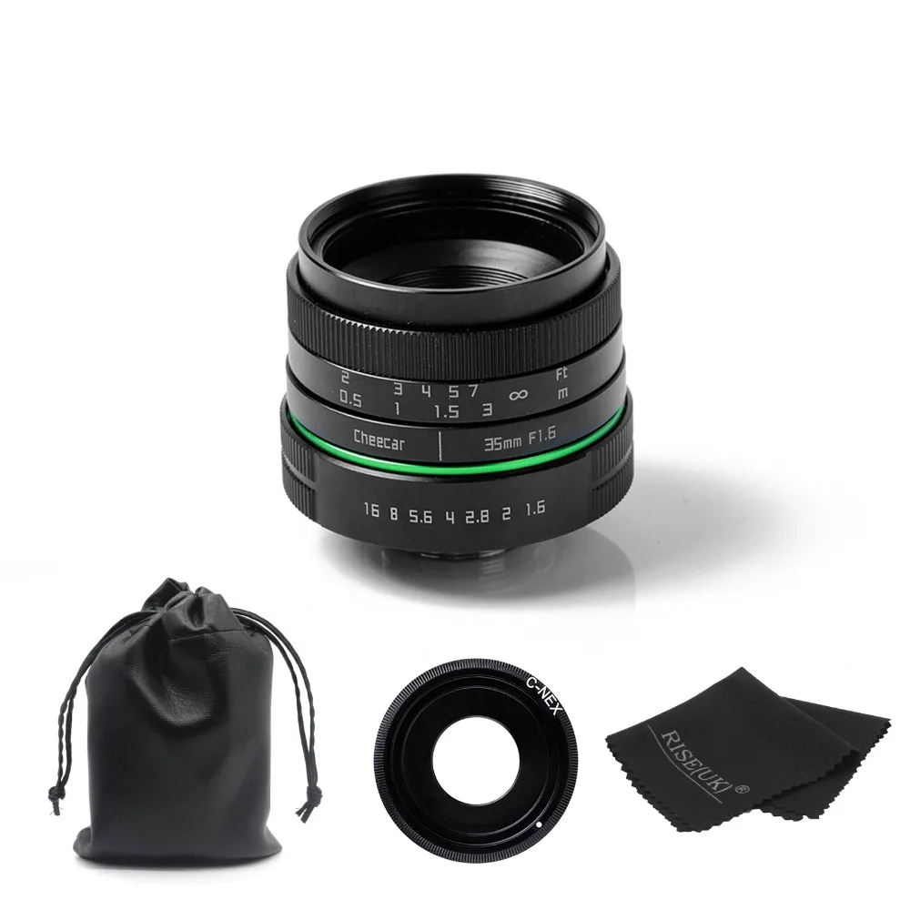Новый зеленый круг 35 мм APS-C объектив камеры видеонаблюдения для Sony NEX NEX-6 NEX-5R NEX-F3 с