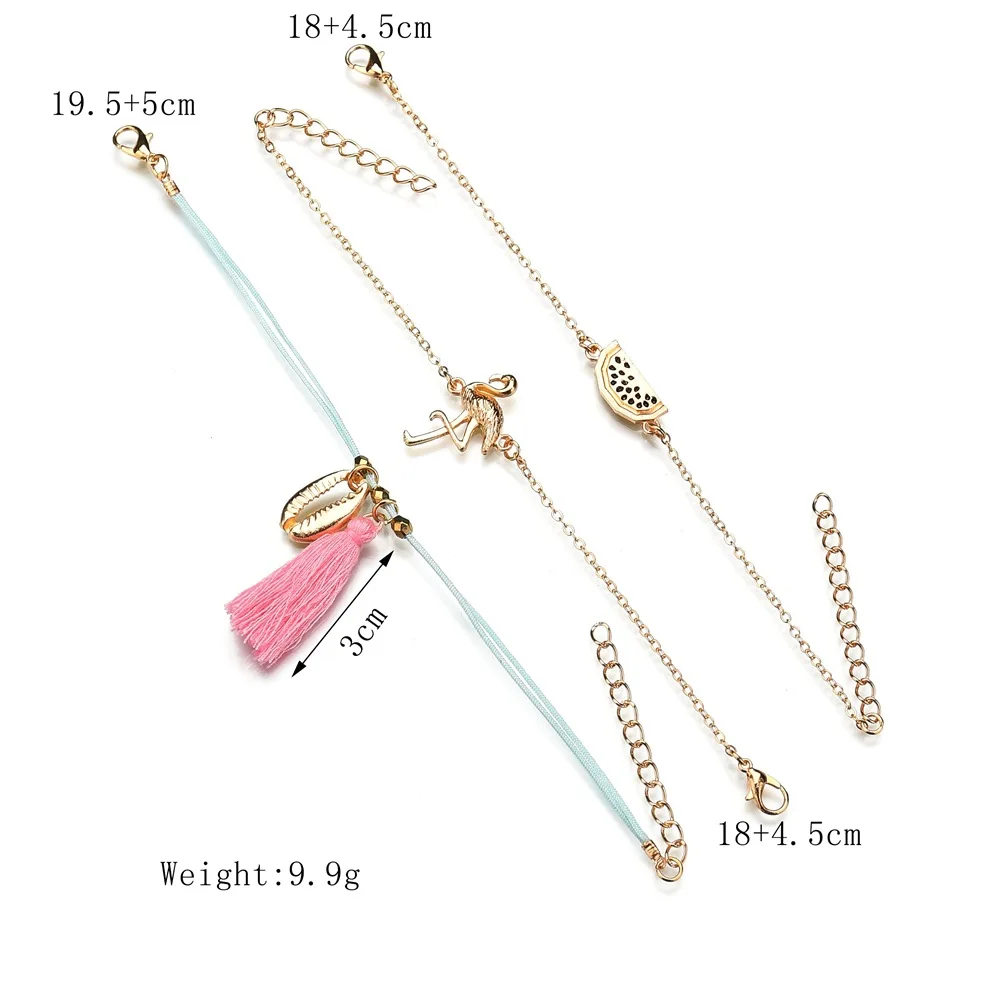 3 шт./компл. богемные браслеты в виде ракушек с кисточками наборы для женщин