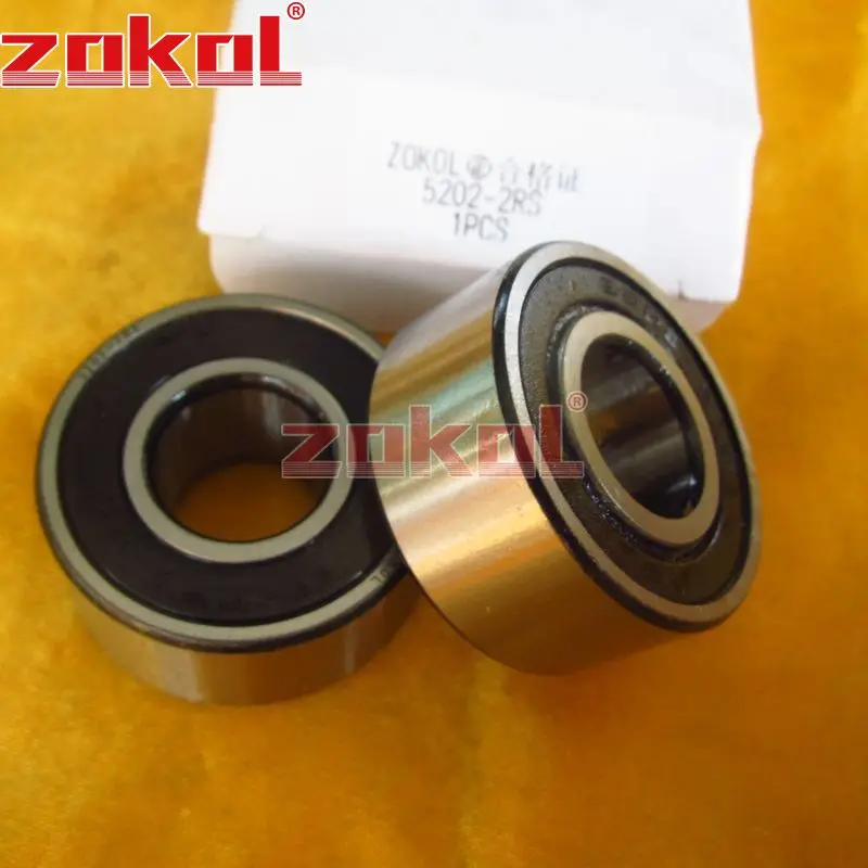 Подшипник ZOKOL 5202 2RS 3202 2RZ (3056202) осевой радиально упорный шарикоподшипник 15*35*15 9 мм| |