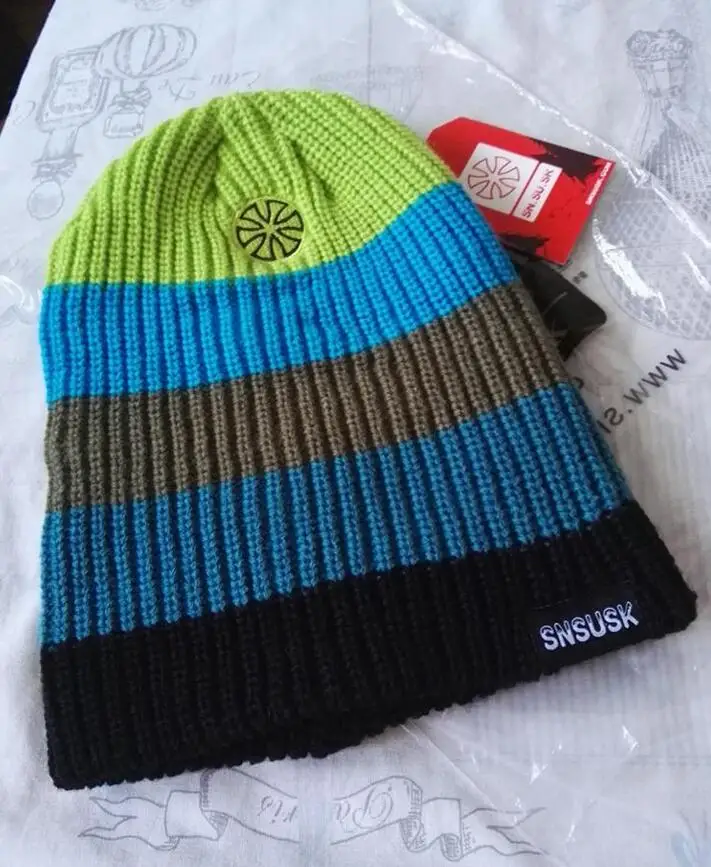 SNSUSK известный бренд мужские женские лыжные теплые зимние вязаные шапки для