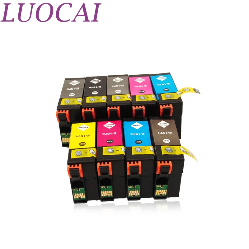 Картриджи чернильные T1571 LuoCai совместимы с Epson t1571 t1579 T1572 T1573 T1574 T1575 принтеры Stylus Photo