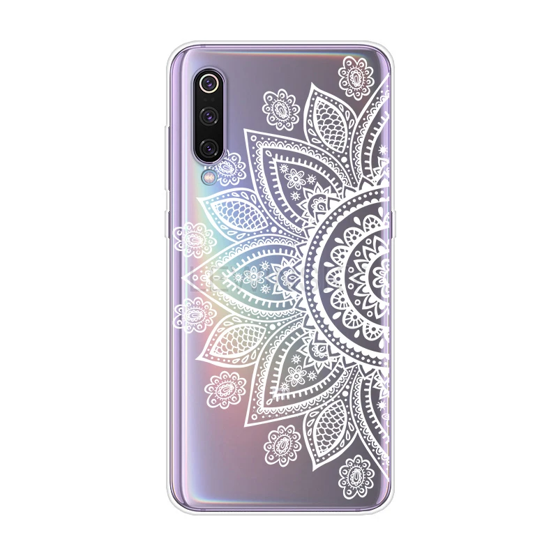 Half White Flower Силиконовый мягкий чехол из ТПУ с кружевными цветами для Xiao mi Red mi Note 7 6 5 4 Pro 4X5 Plus 5A Prime A1 6X PocoPhone F1 mi 9 8 A2 lite чехол - Цвет: Half White Flower