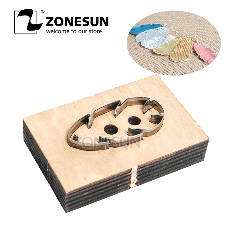 ZONESUN кожаный инструмент для высечки сережек в форме листа бумажный