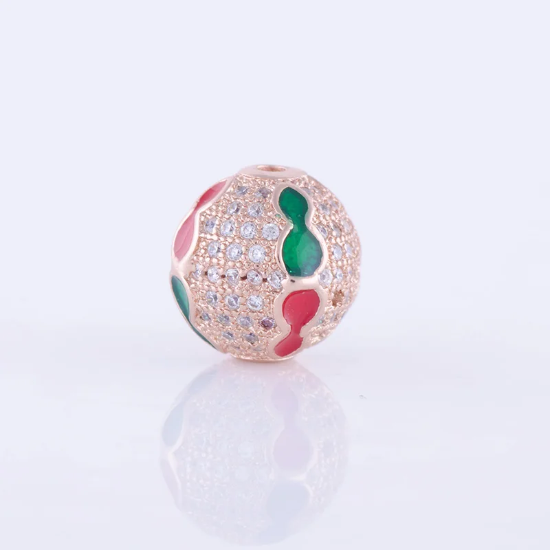 Supplies For Jewelry Wholesale Inlaid Zircon Round Copper Enamel Spacer Loose Beads Necklace Bracelet Charms Making | Украшения и