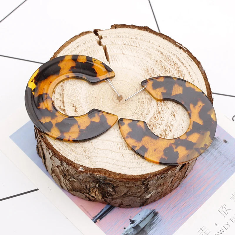 Unew многоцветные массивные Висячие серьги акриловые большие круглые в виде колец