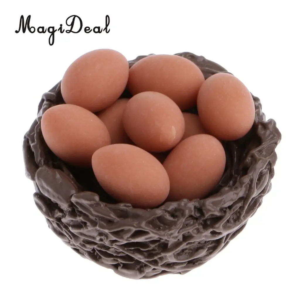 MagiDeal моделирование 1/12 весы кукольный домик миниатюрные куриные яйца и гнездо набор для детей игрушечный миксер Играть Игрушка микро пейзаж