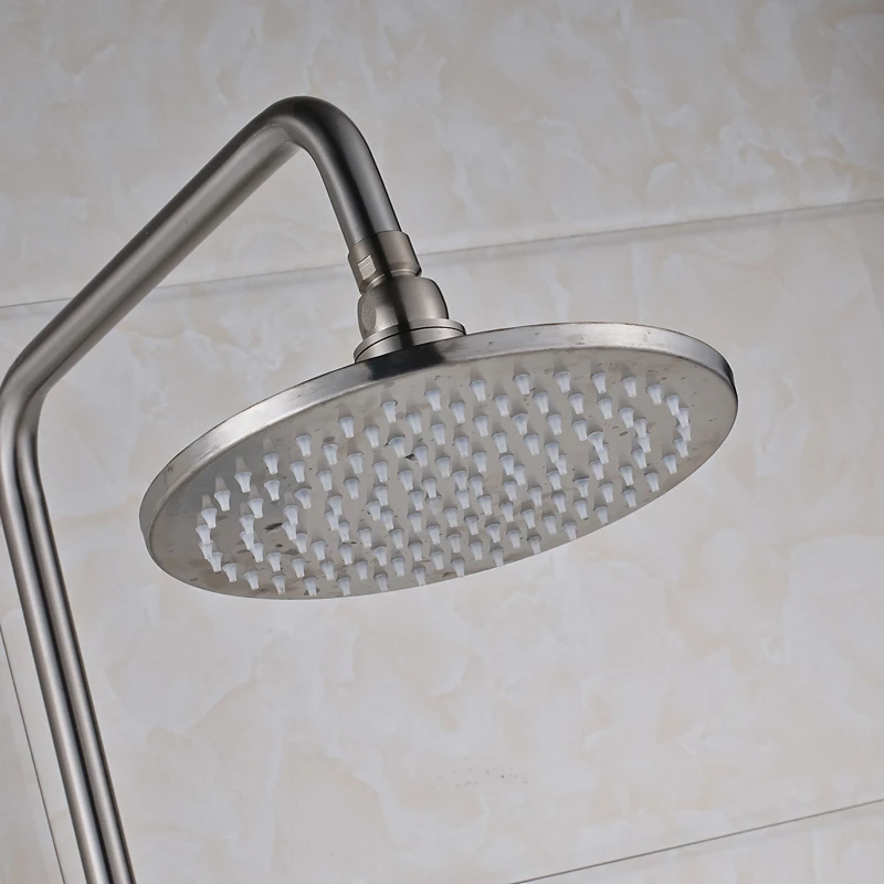 Никелевый матовый смеситель для душа в комплекте настенный кран ванной комнаты