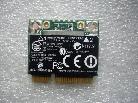 SSEA для HP Realtek RTL8188CEB8 Half MINI PCI E 802.11b/g/n Wlan Wi Fi беспроводная карта SPS:602993 001|wireless card|wlan
