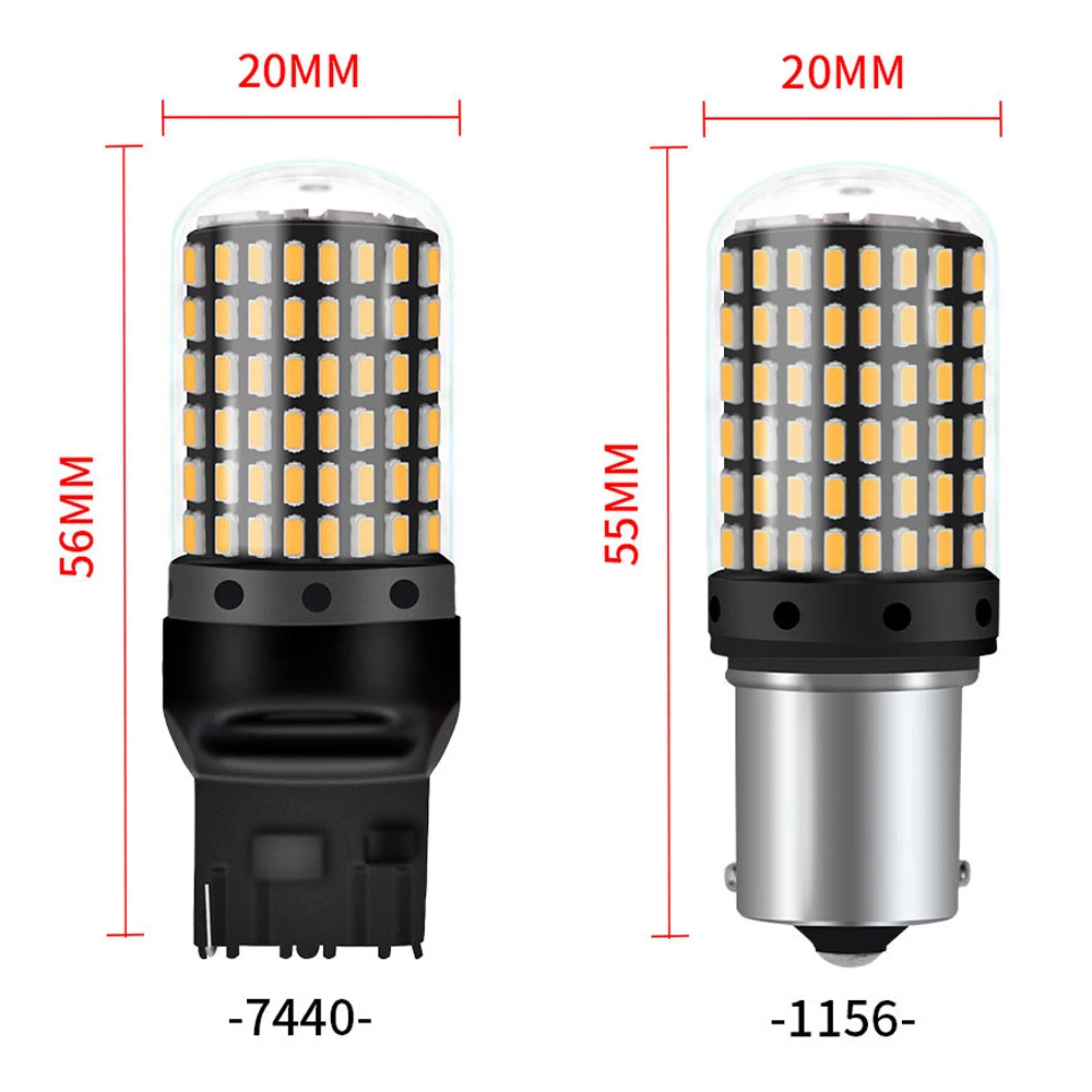 1 шт. T20 7440 W21W светодиодный лампы 3014 144smd CanBus без ошибок 1156 BA15S P21W BAU15S PY21W светильник