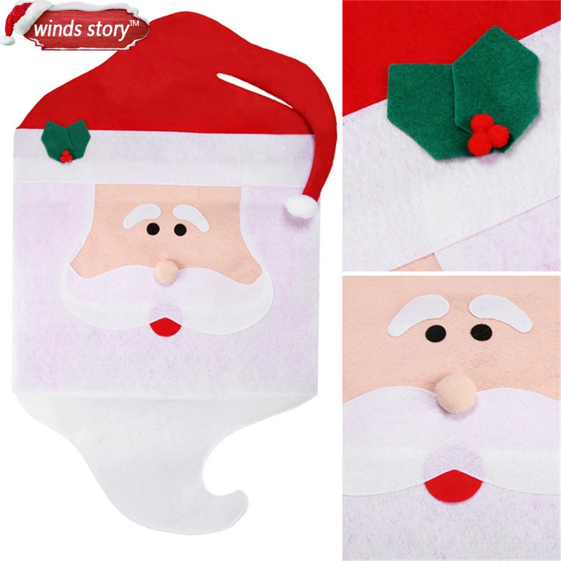 Чехлы на кресло Санты 2 шт. красные рождественские украшения | Дом и сад