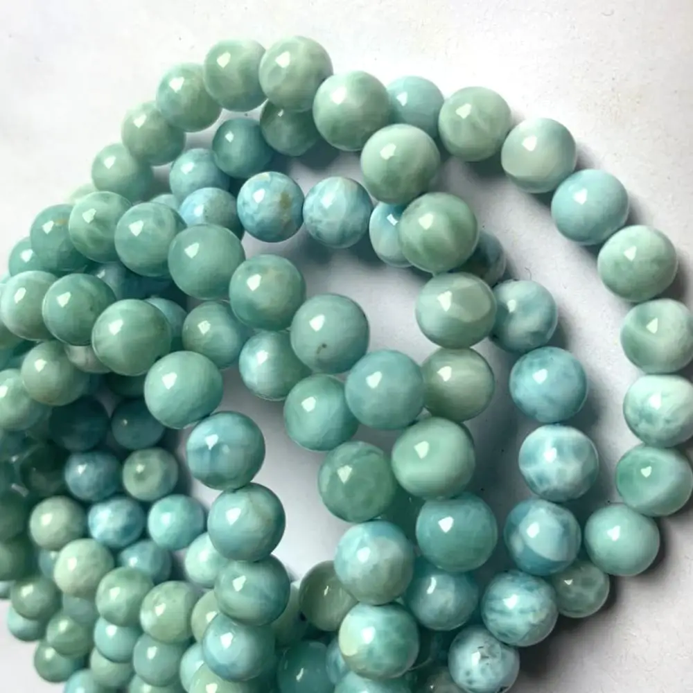

7mm AA quality Dominica larimar beads Natural Light Blue Larimar GemStone Beads Round Loose DIY Beads For Jewelry Making