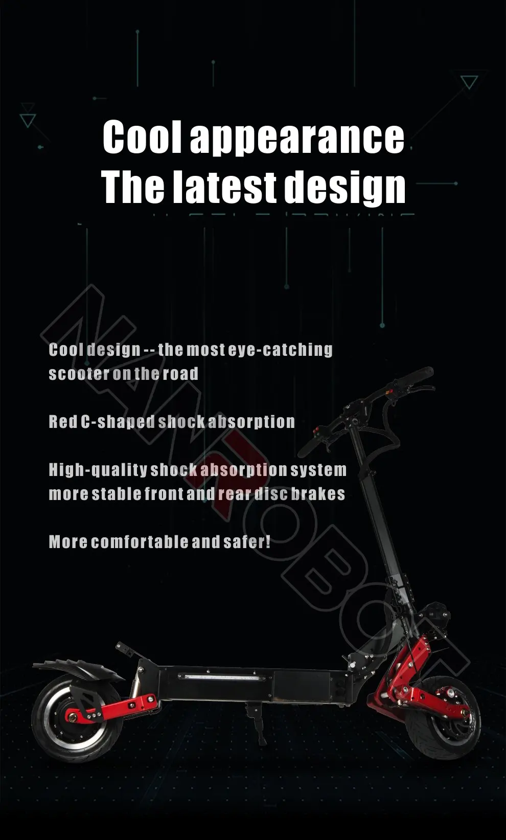 Nanrobot RS7 1" 3200 Вт высокой мощности Скорость Портативный складной 60V 31.2A, 55MPH и 55 миль 2 колеса kick e Электрический самокат для взрослых
