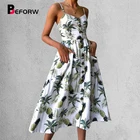 BEFORW лето 2018 Новый стиль женские платья печать геометрия платье Богемия пляж платье досуг рыхлый ретро платье с запахом платье женское летнее платья женские
