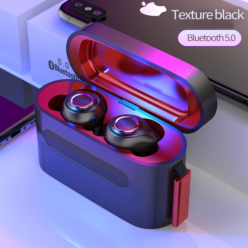 Новые настоящие Беспроводные Bluetooth 5,0 Наушники Hi-Fi стерео звук двусторонние звонки спортивные наушники+ с 3000 мАч банк питания